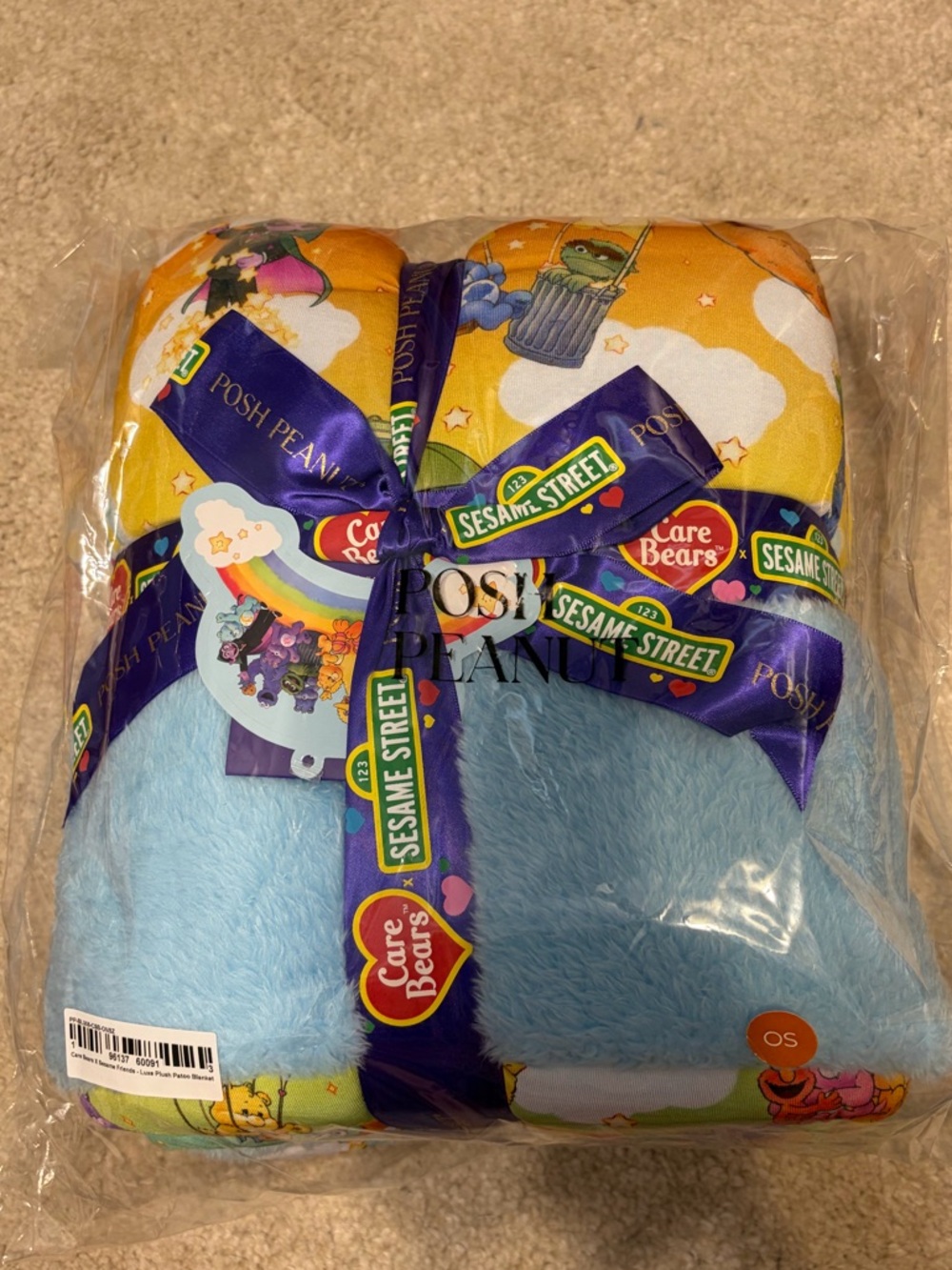 Posh Peanut Sesame Street x Care Bears Luxe Plush Patoo® Blanket